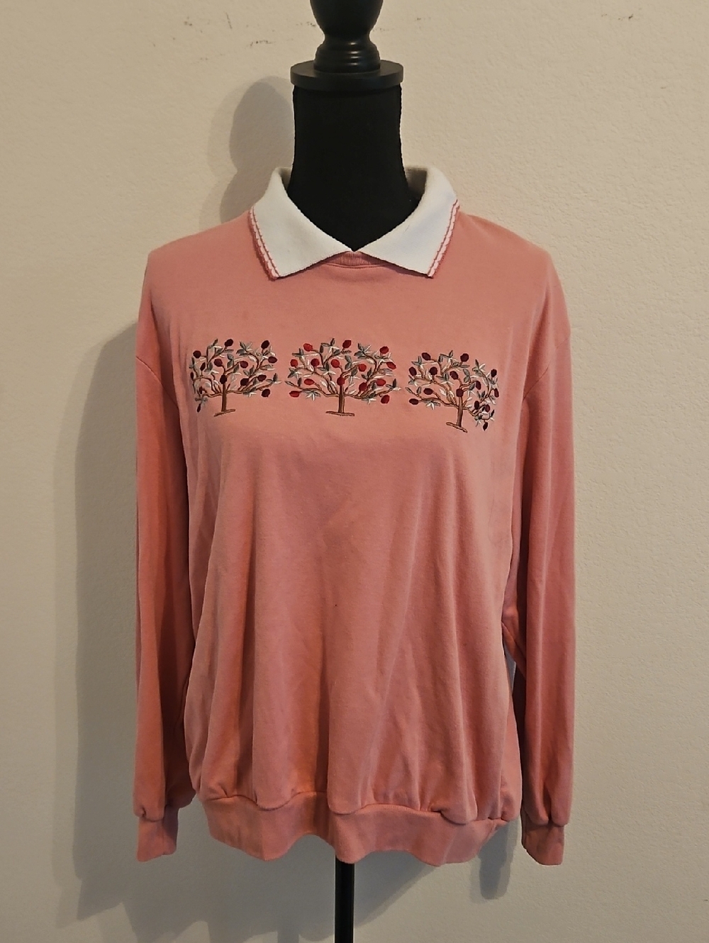 BonWorth Pink Embroidered Tree Sweatshirt